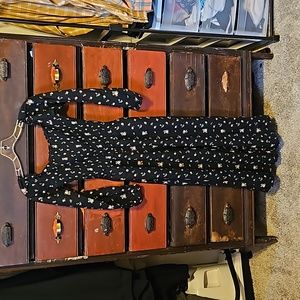 Hollister Small Black Floral Square Neck Jumpsuit